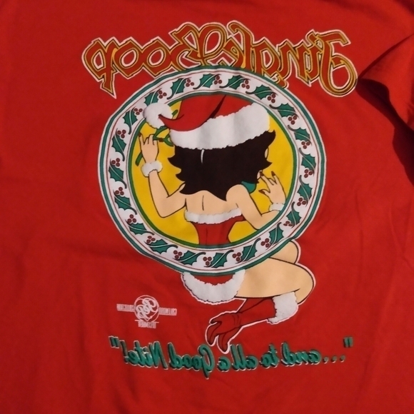 Vintage 1993 Betty Boop JingleBoop Holiday T-shirt, XL, Red, Pre-owned - Picture 4 of 7
